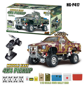 1/10 4WD Pickup MilitaryTruck Middle East 4*4 RC Rally Car HG-P417