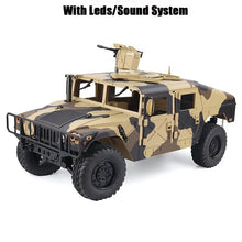 Load image into Gallery viewer, 1/10 US Humvee 4x4 Military Truck 4WD 2.4G RC Alloy Car KFOR RTR HG-P408
