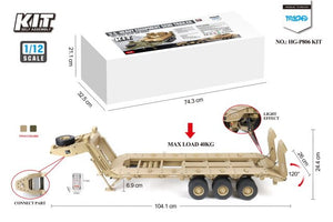 1/12 US M747 Heavy Military Semi Trailer 2.4G RC Full Scale Alloy Car HG-P806