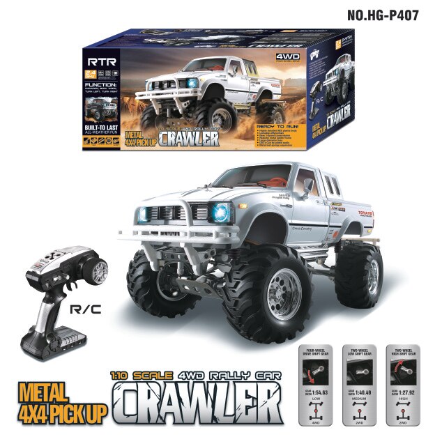 1/10 TOYATO Metal 4WD Pickup Truck Off Road Crawler 2.4G RC Alloy Car RTR HG-P407