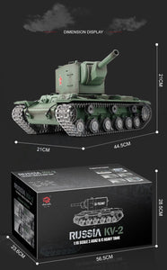 1/16 KV-2 Soviet Heavy RC Tank RTR WW2 HL-3949