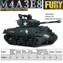 Load image into Gallery viewer, 1/16 US FURY Shermann M4A3E8 Hand-Made Tank
