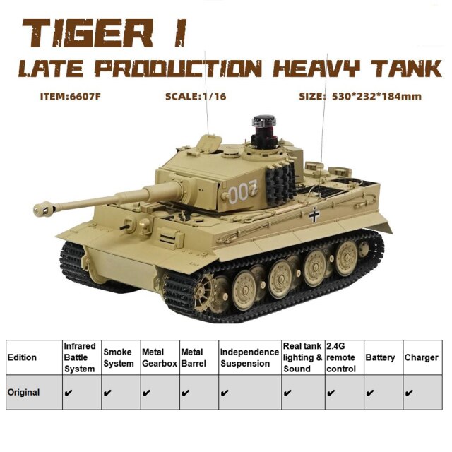 1/16 German Tiger 1 Late Version Michael Wittmann Heavy Tank