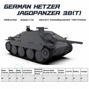 1/10 Hetzer German Light Tank Destroyer Jagdpanzer 38 Hand-Made WW2 Panzer