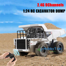 Load image into Gallery viewer, HobbyToki 1:24 RC Alloy Dumper Dump Truck 9CH HUINA 1668
